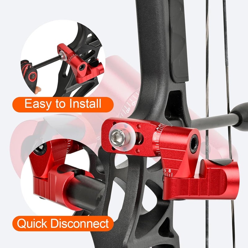 SP.G Archery Single Side V-Bar Mount - Adjustable Bow Stabilizer Quick Disconnect Aluminum Alloy Back Bar Stabilizer Mount Rod Bow Stabilizer Sidebar Mount for Compound Recurve Bow - Image 3